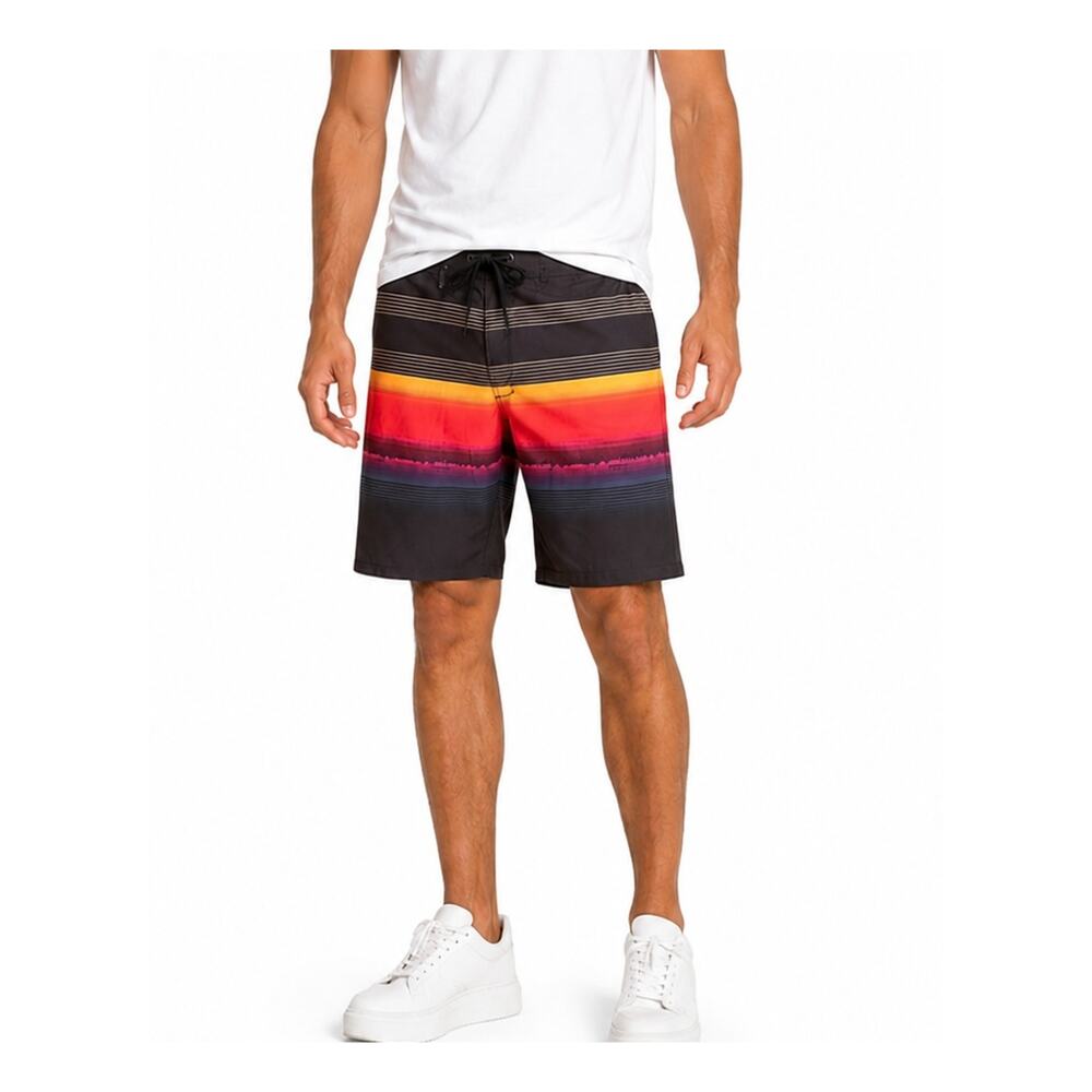 Hurley Phantom Board Shorts Mens Size 32 Gradient Stripe Pocket Surf Swim EUC